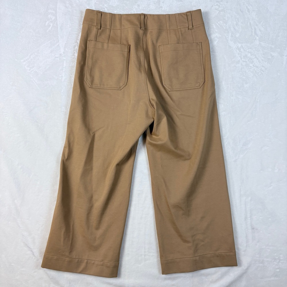 Maeve The Colette Pants Women 33 Tan Good Wide Leg Cropped High Rise Ponte - Picture 10 of 13